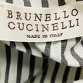 Load image into Gallery viewer, Brunello Cucinelli White / Charcoal Grey Striped Cotton Stretch Sleeveless Top with Monili
