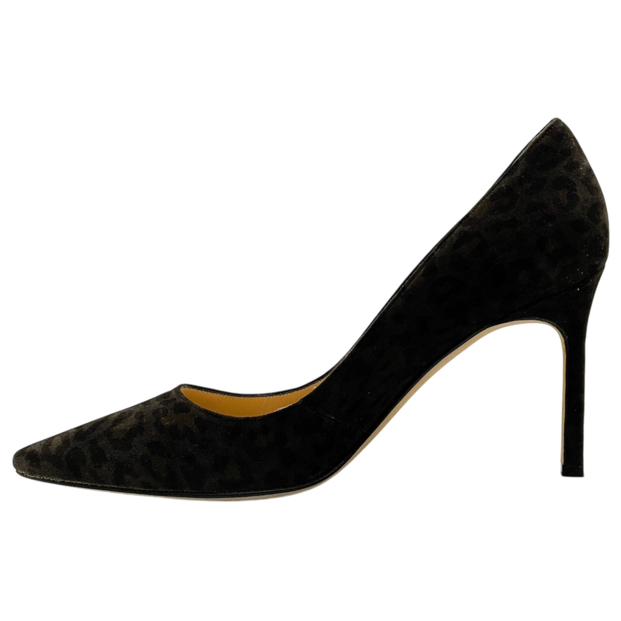 Manolo Blahnik Grey Leopard Print Suede BB 90 Pumps
