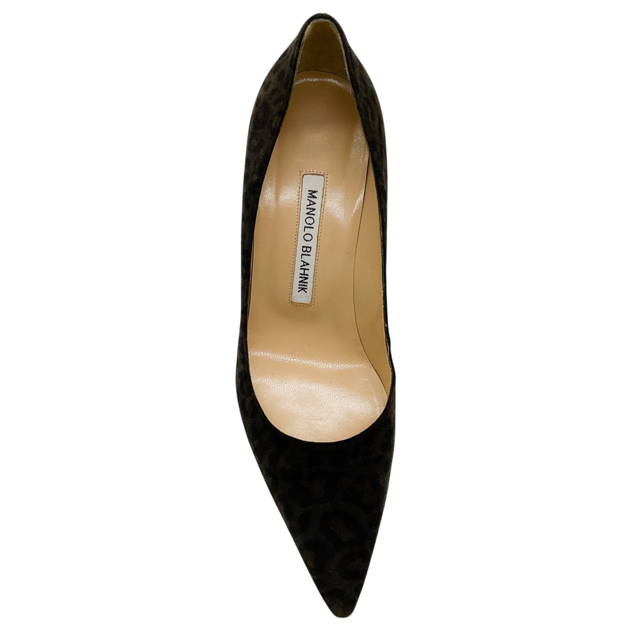 Manolo Blahnik Grey Leopard Print Suede BB 90 Pumps