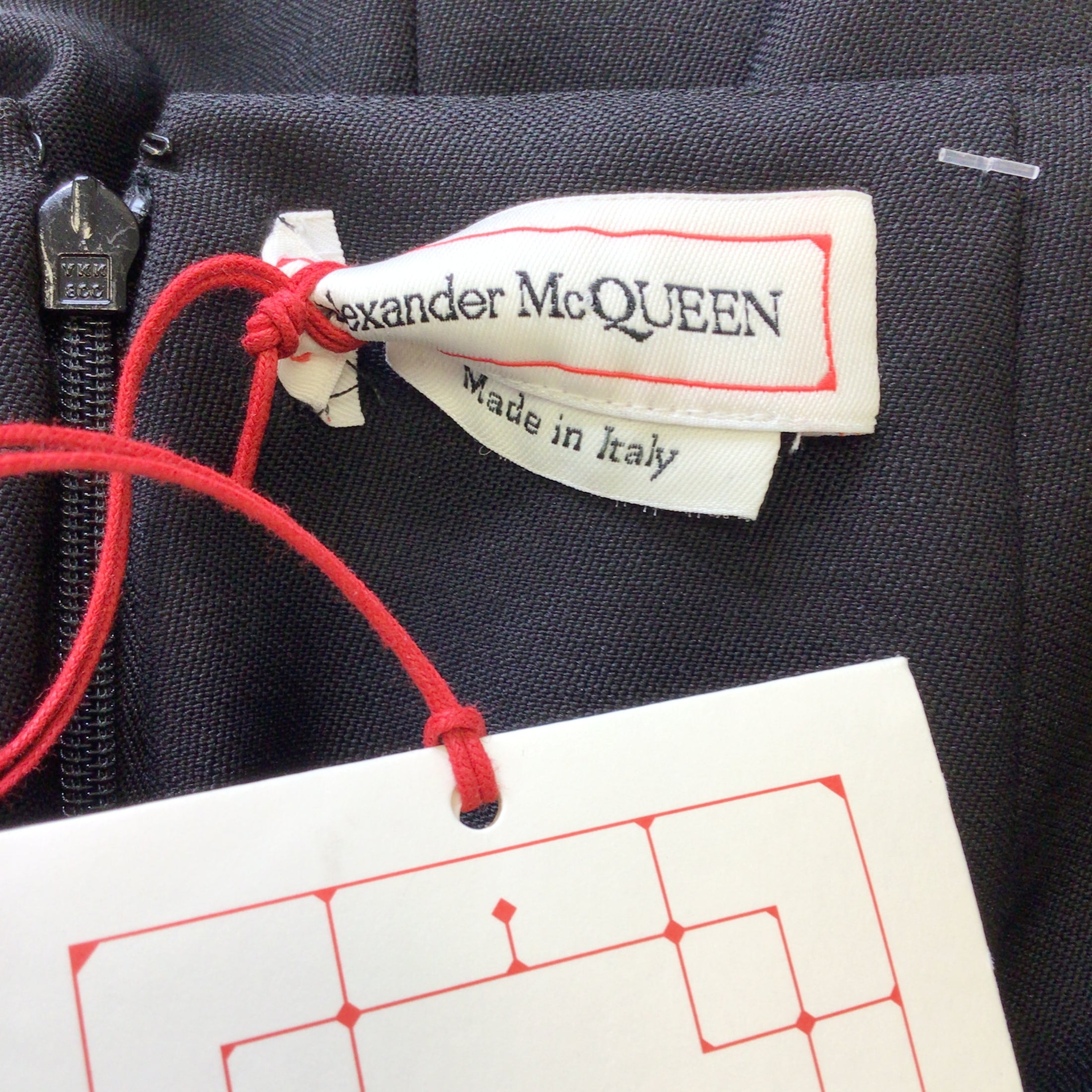 Alexander McQueen Black Asymmetric Slit Wool and Mohair Midi Skirt