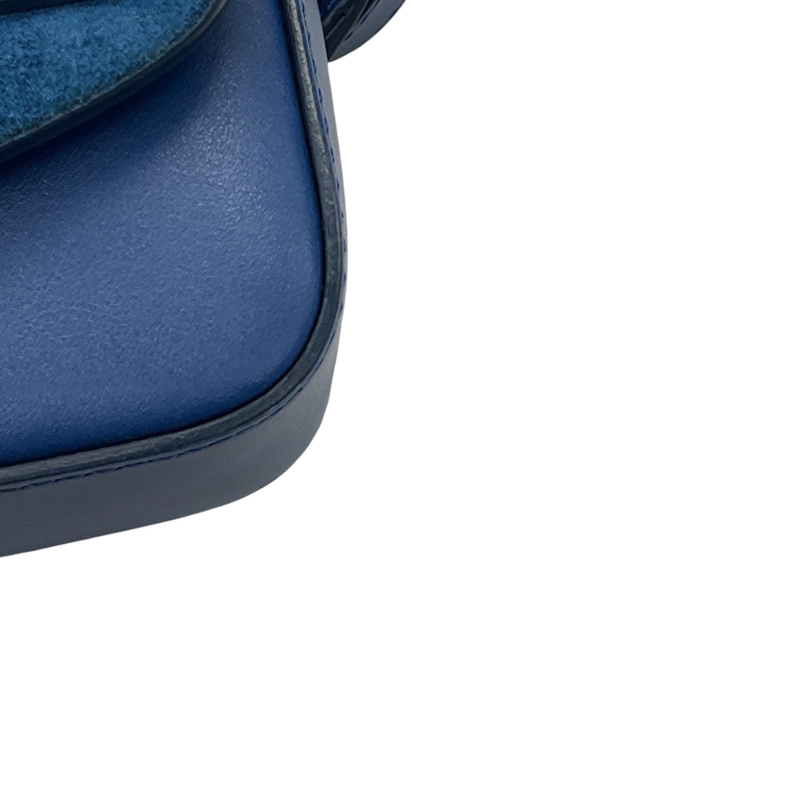 Chloe Blue Leather Mini C Shoulder Bag with Gold Hardware