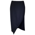 Load image into Gallery viewer, Alexander McQueen Black Asymmetric Slit Wool and Mohair Midi Skirt
