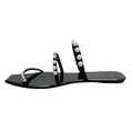 Load image into Gallery viewer, Pedro Garcia Black Satin Verita Flat Sandals with Pearl Embellishments
