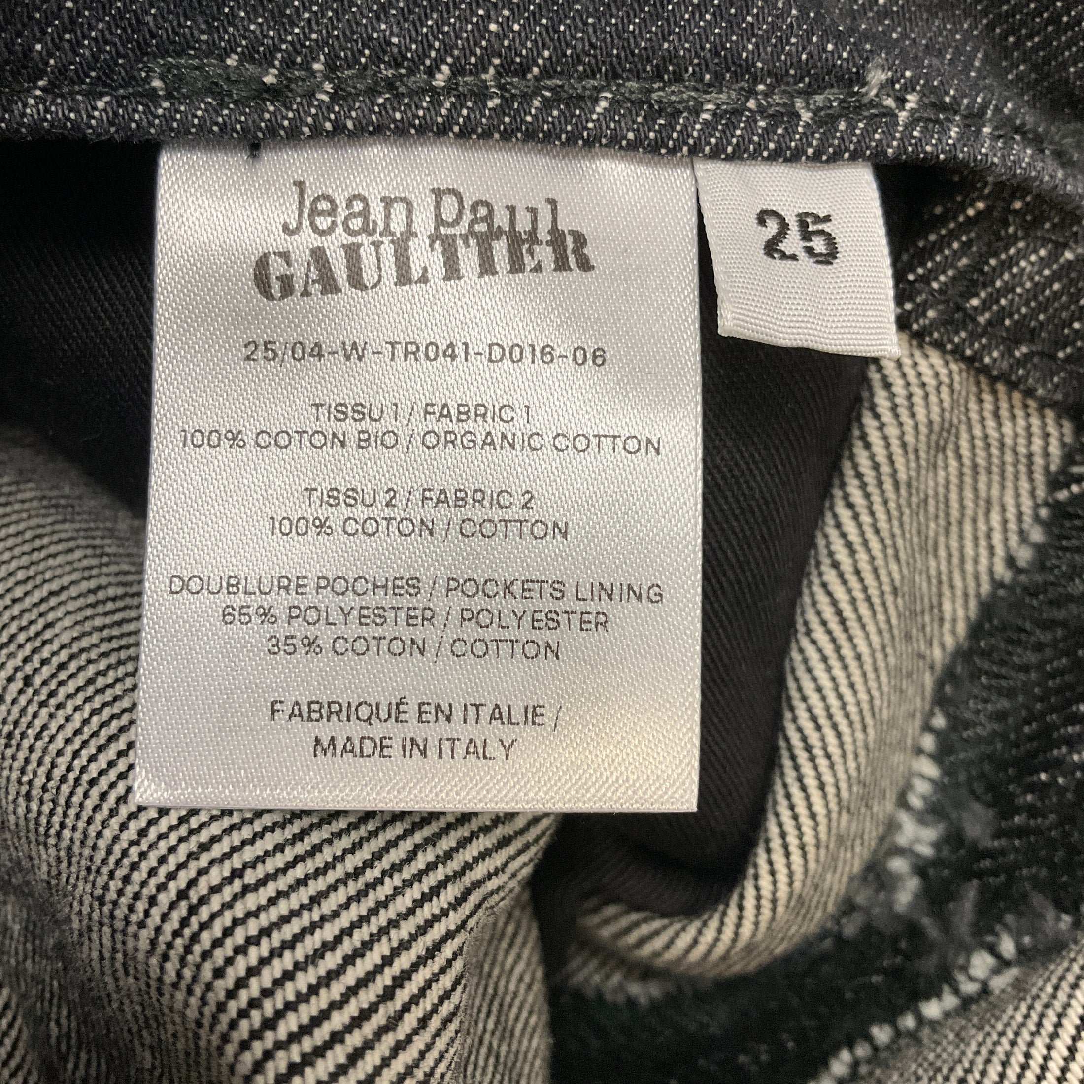 Jean Paul Gaultier Black Denim Front Zipped Trouser Jeans