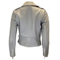 Load image into Gallery viewer, Nour Hammour Grey / Silver Studded Moto Zip Lambskin Leather Jacket
