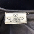 Load image into Gallery viewer, Valentino Boutique Vintage Black / Pink Satin Bow Detail Long Sleeved V-Neck Velvet Dress
