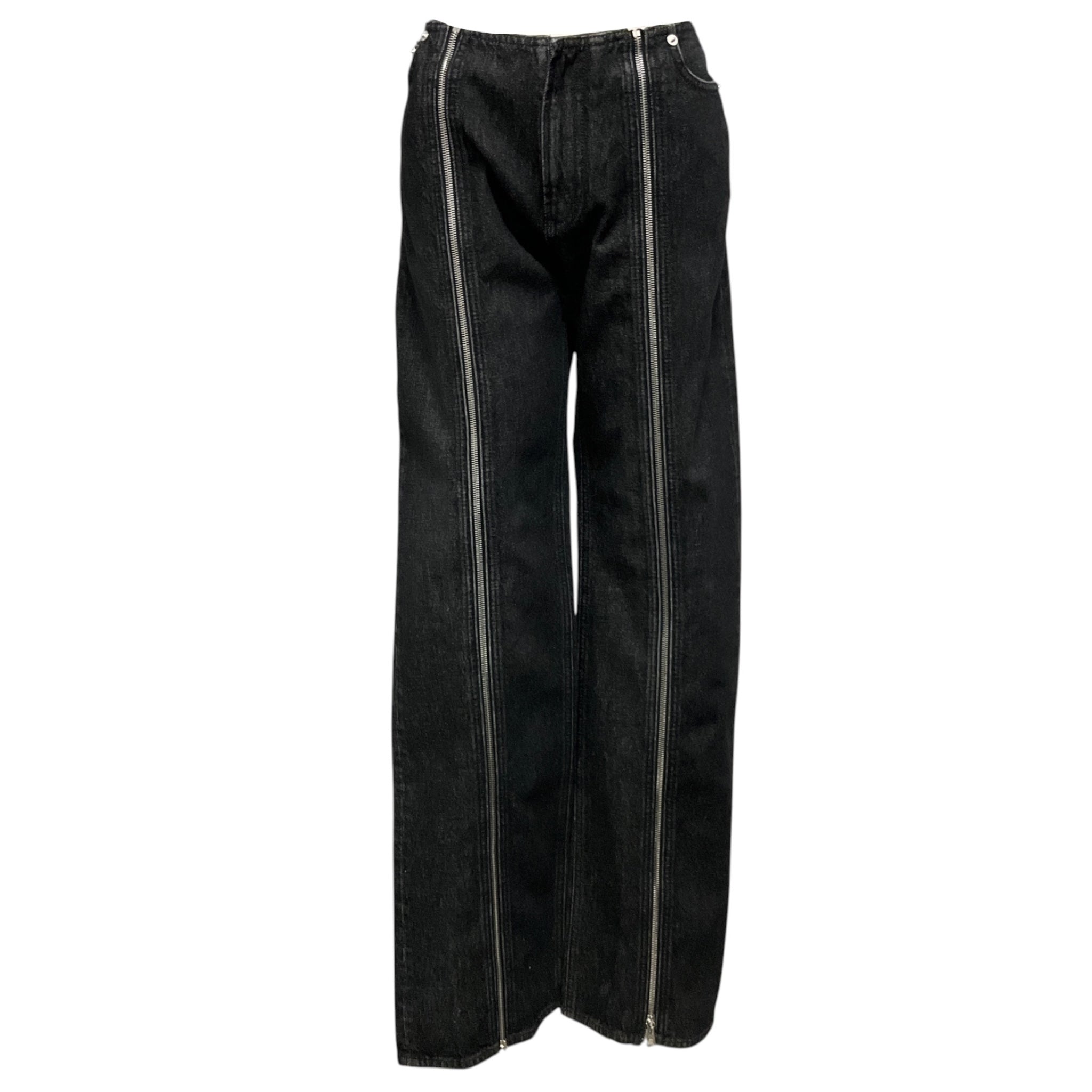 Jean Paul Gaultier Black Denim Front Zipped Trouser Jeans