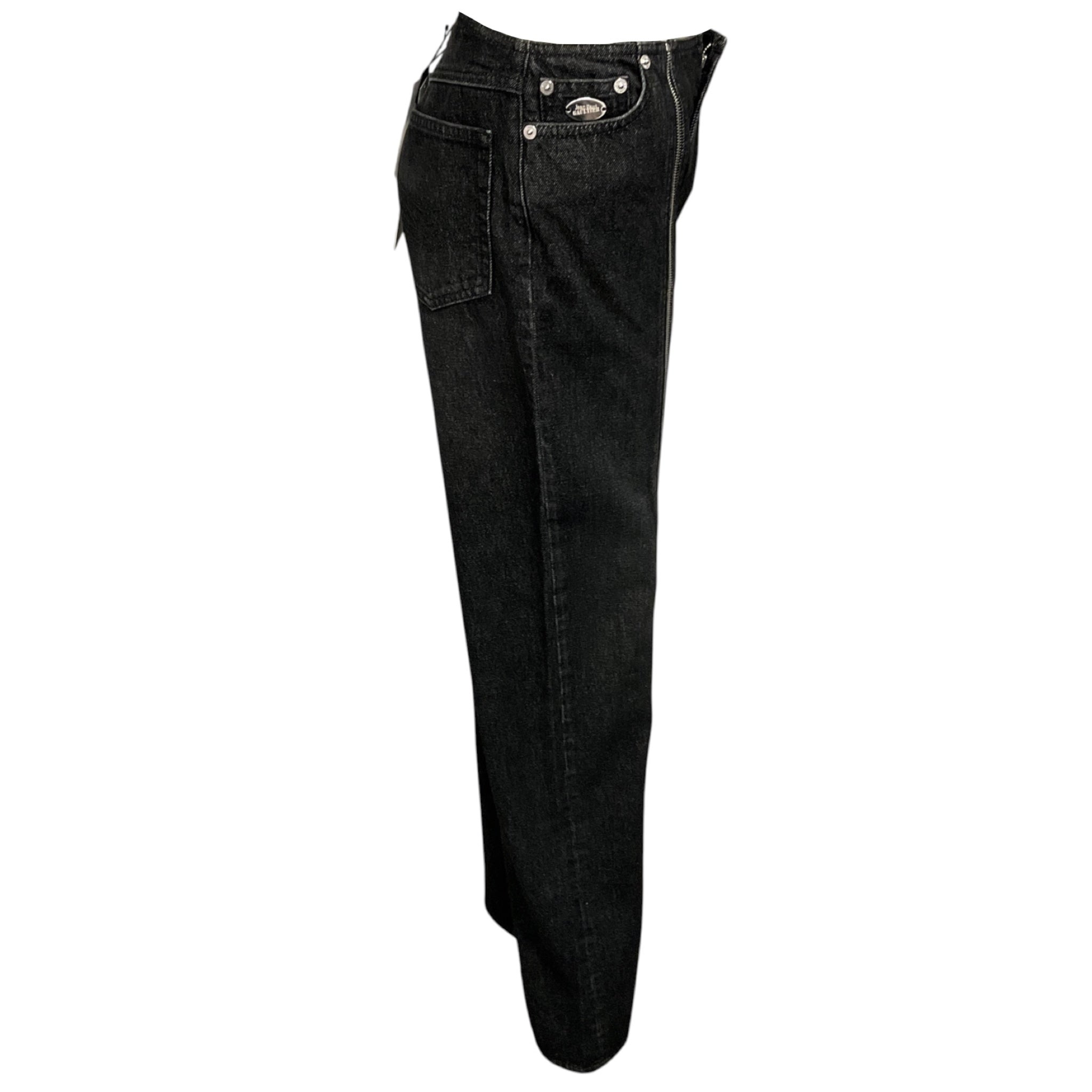 Jean Paul Gaultier Black Denim Front Zipped Trouser Jeans