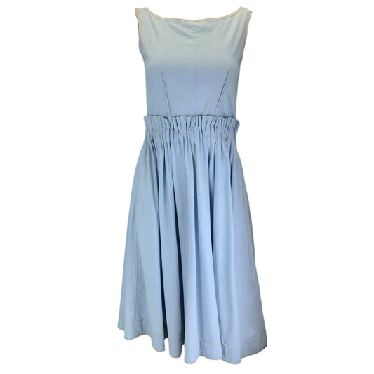 Marni Light Blue 2020 Sleeveless Chambray Denim Midi Dress