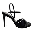 Load image into Gallery viewer, Pedro Garcia Black Satin Romina Sandals with Crystal Embellishments
