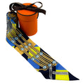Load image into Gallery viewer, Hermès Blue / Yellow Brides et Gris-Gris silk Twilly Scarf
