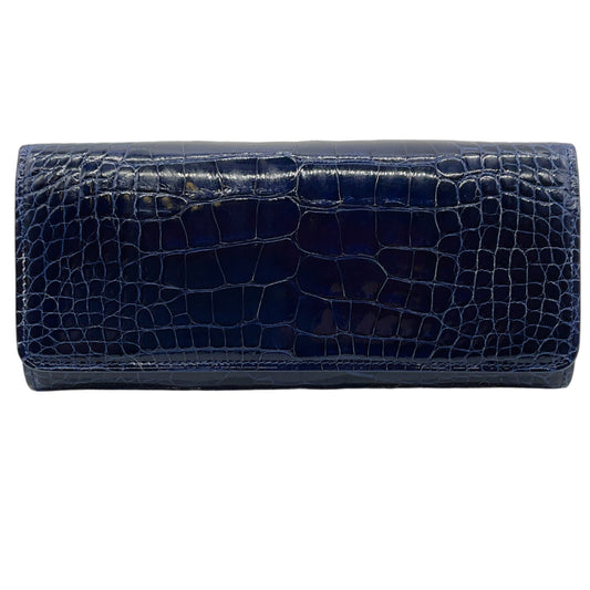 Kwanpen Navy Blue Alligator Continental Wallet
