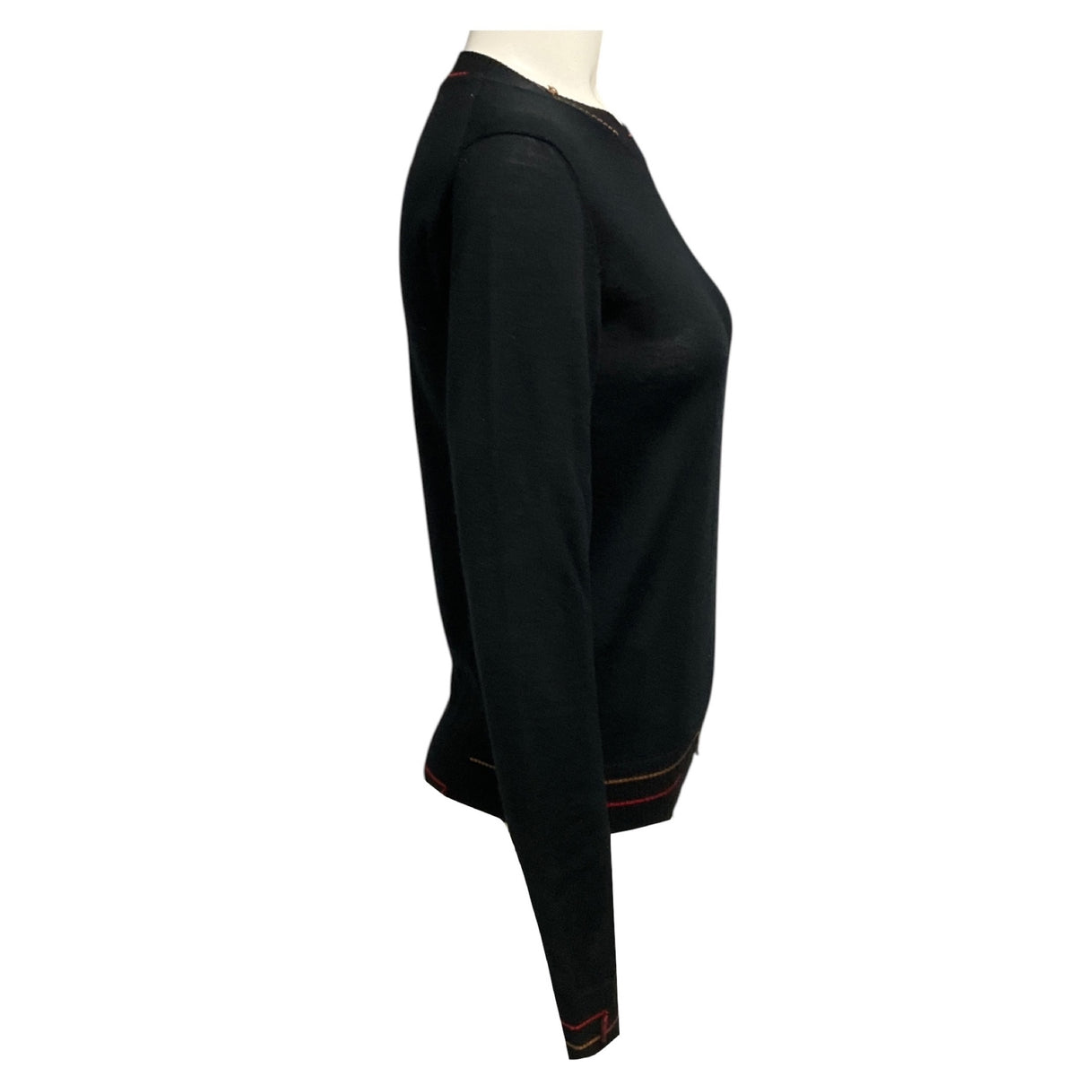 Prada Black Long Sleeved Wool and Silk Knit Pullover Sweater