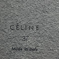 Load image into Gallery viewer, Celine Black 90mm Padded Graphic Brushed Leather Wedge Sandals
