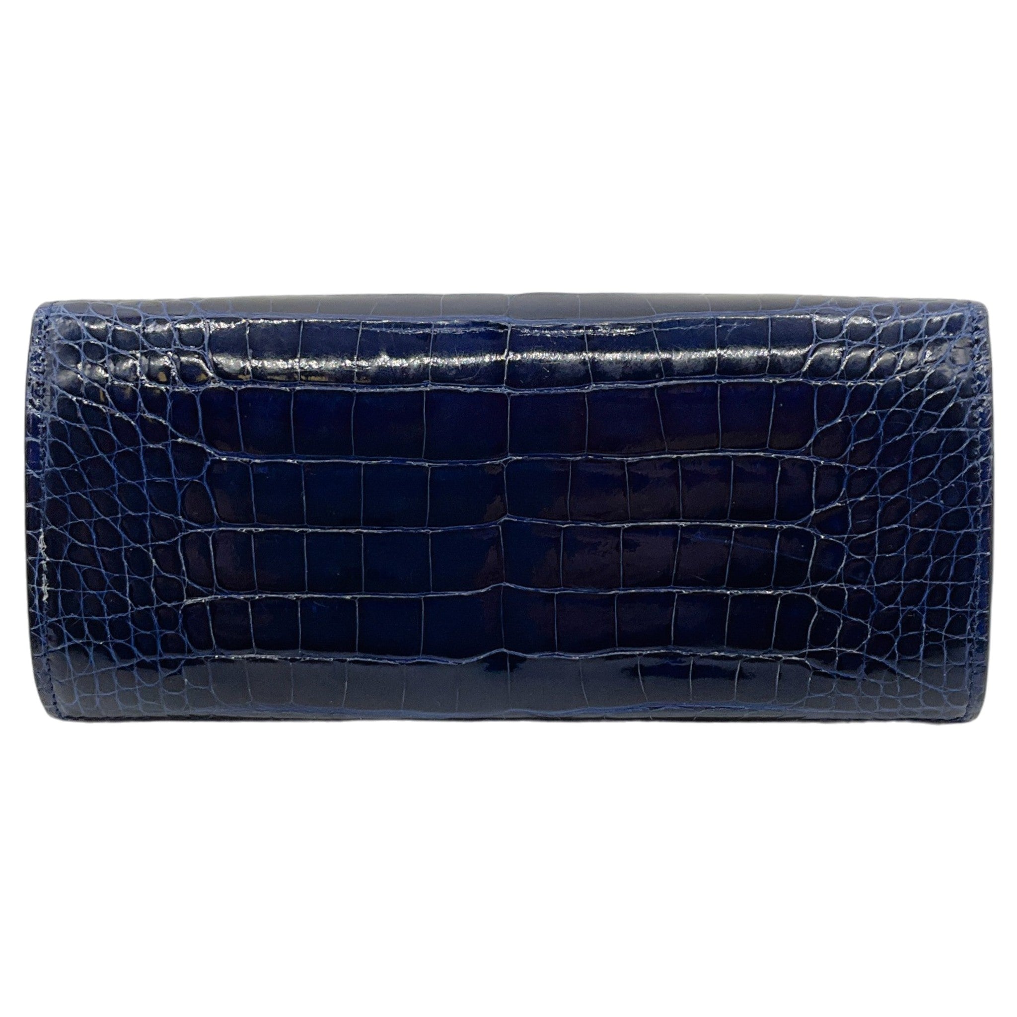 Kwanpen Navy Blue Alligator Continental Wallet