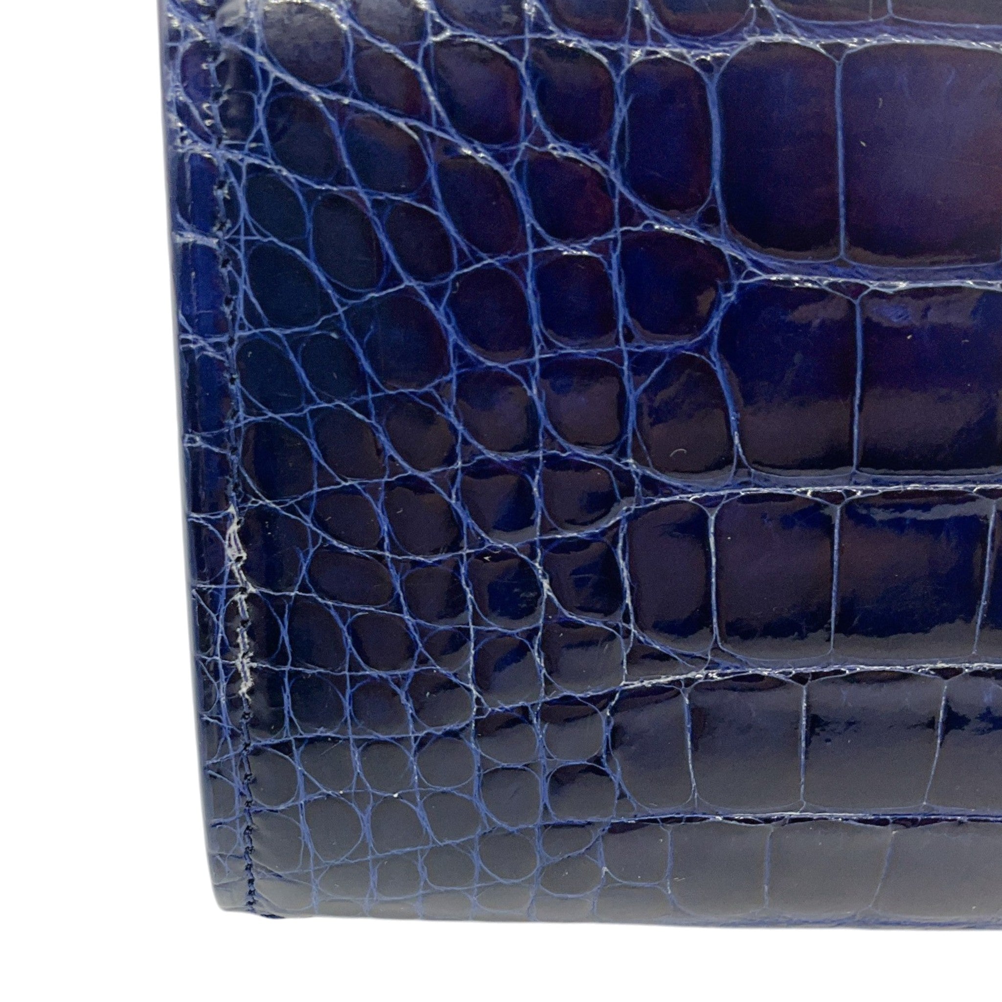Kwanpen Navy Blue Alligator Continental Wallet