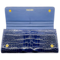 Load image into Gallery viewer, Kwanpen Navy Blue Alligator Continental Wallet

