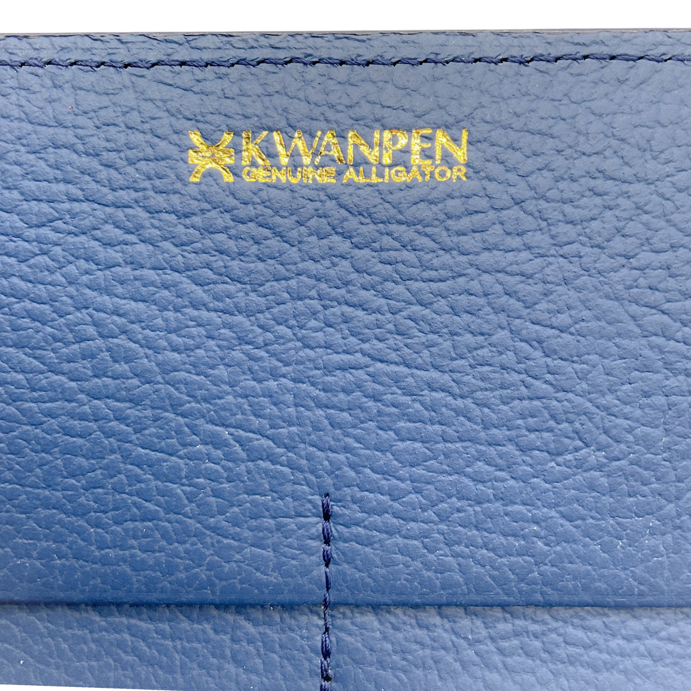 Kwanpen Navy Blue Alligator Continental Wallet