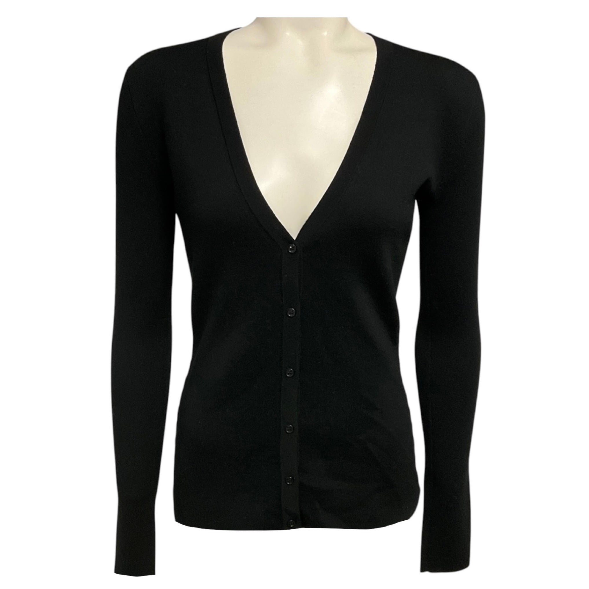 Gabriela Hearst Black Alexandrite Long Sleeved Button Front Knit Cardigan Sweater