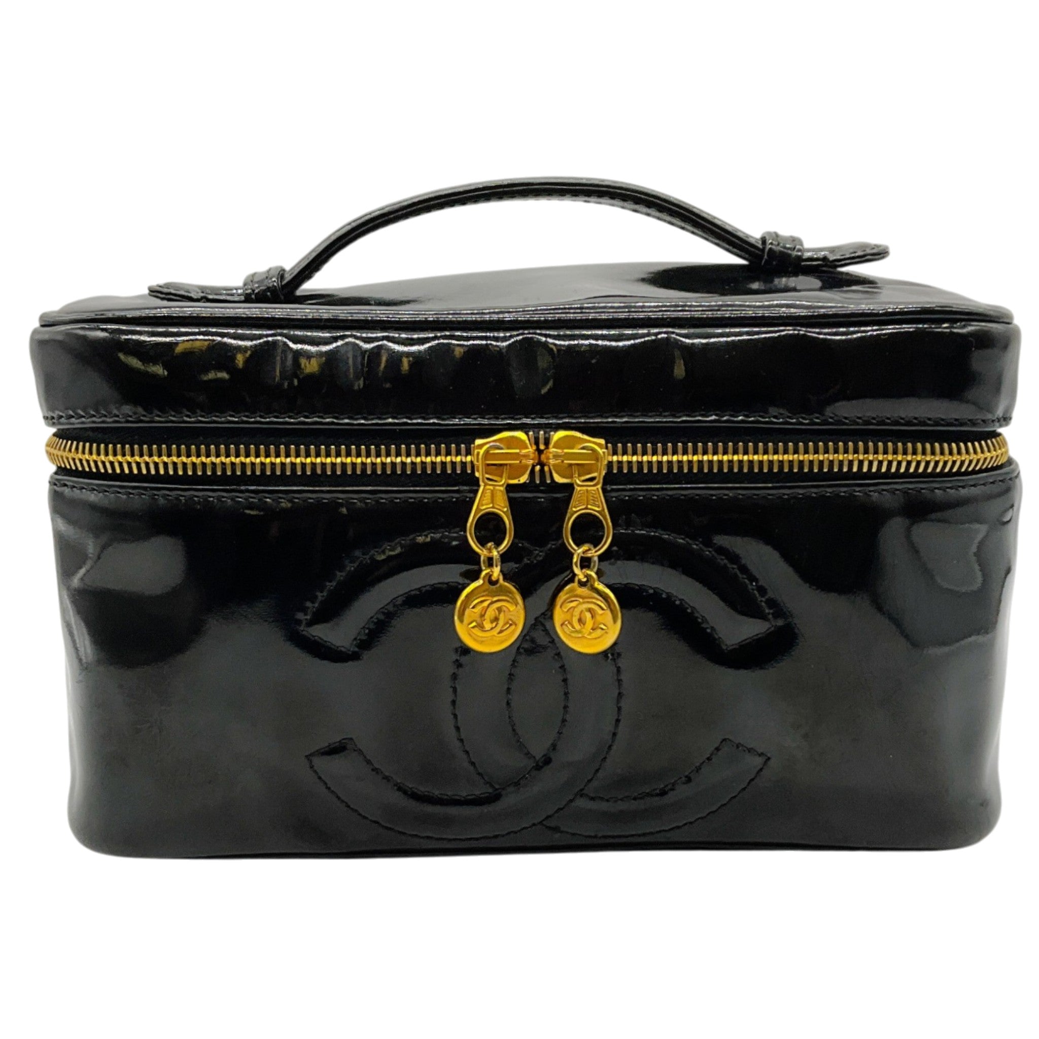 Chanel Black Patent Leather Vanity Case
