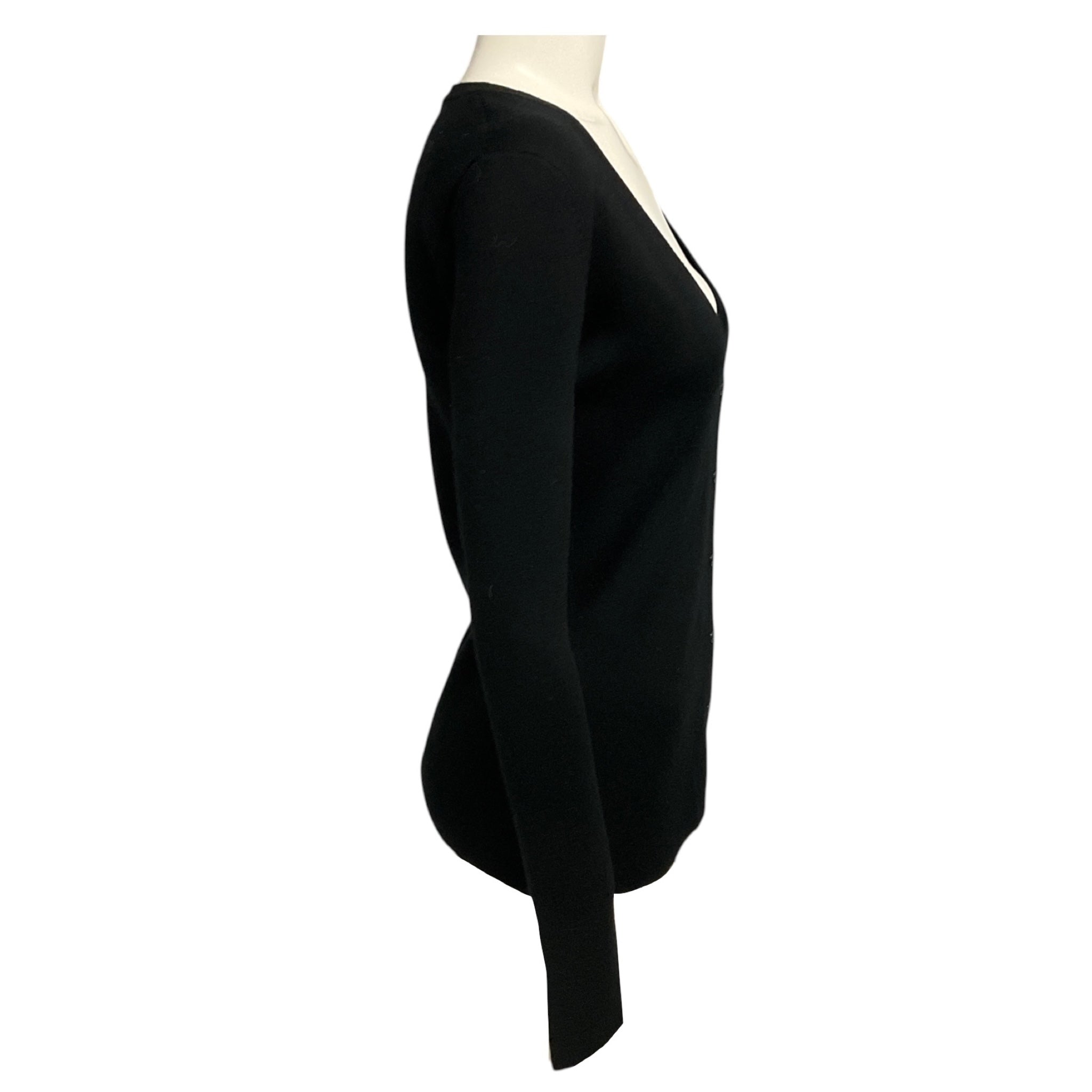 Gabriela Hearst Black Alexandrite Long Sleeved Button Front Knit Cardigan Sweater