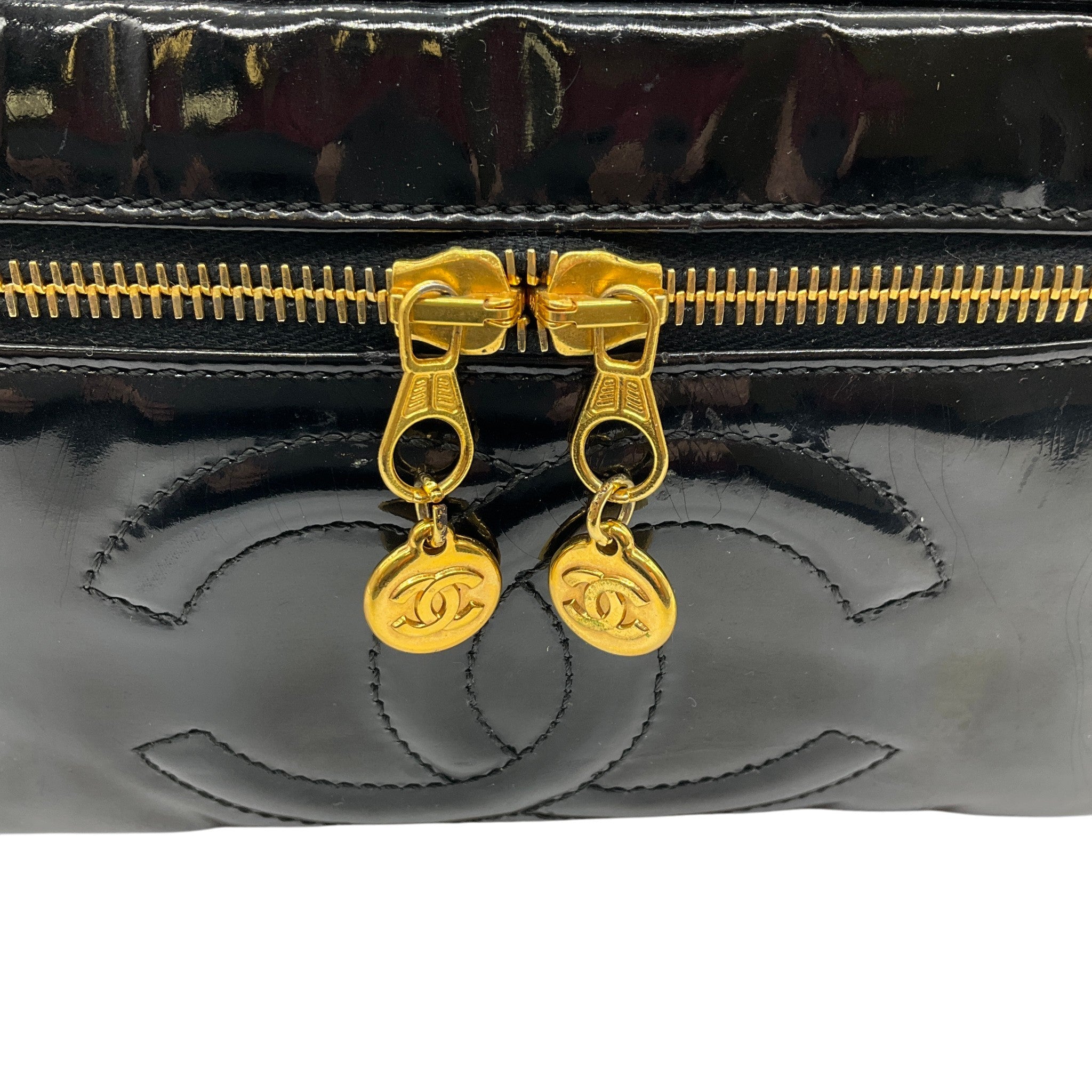 Chanel Black Patent Leather Vanity Case