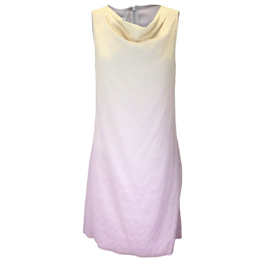 Armani Collezioni Ivory / Lilac Ombre Effect Sleeveless Draped Silk Dress