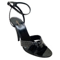Load image into Gallery viewer, Celine Black Patent Edwige Sandals with Crystal Embellishments

