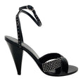 Load image into Gallery viewer, Celine Black Patent Edwige Sandals with Crystal Embellishments
