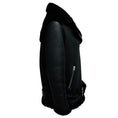 Load image into Gallery viewer, Maje Black Gombery Shearling Lined Leather Moto Jacket
