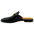 Load image into Gallery viewer, Gucci Black Leather Princetown Mules with Gold Horsebit
