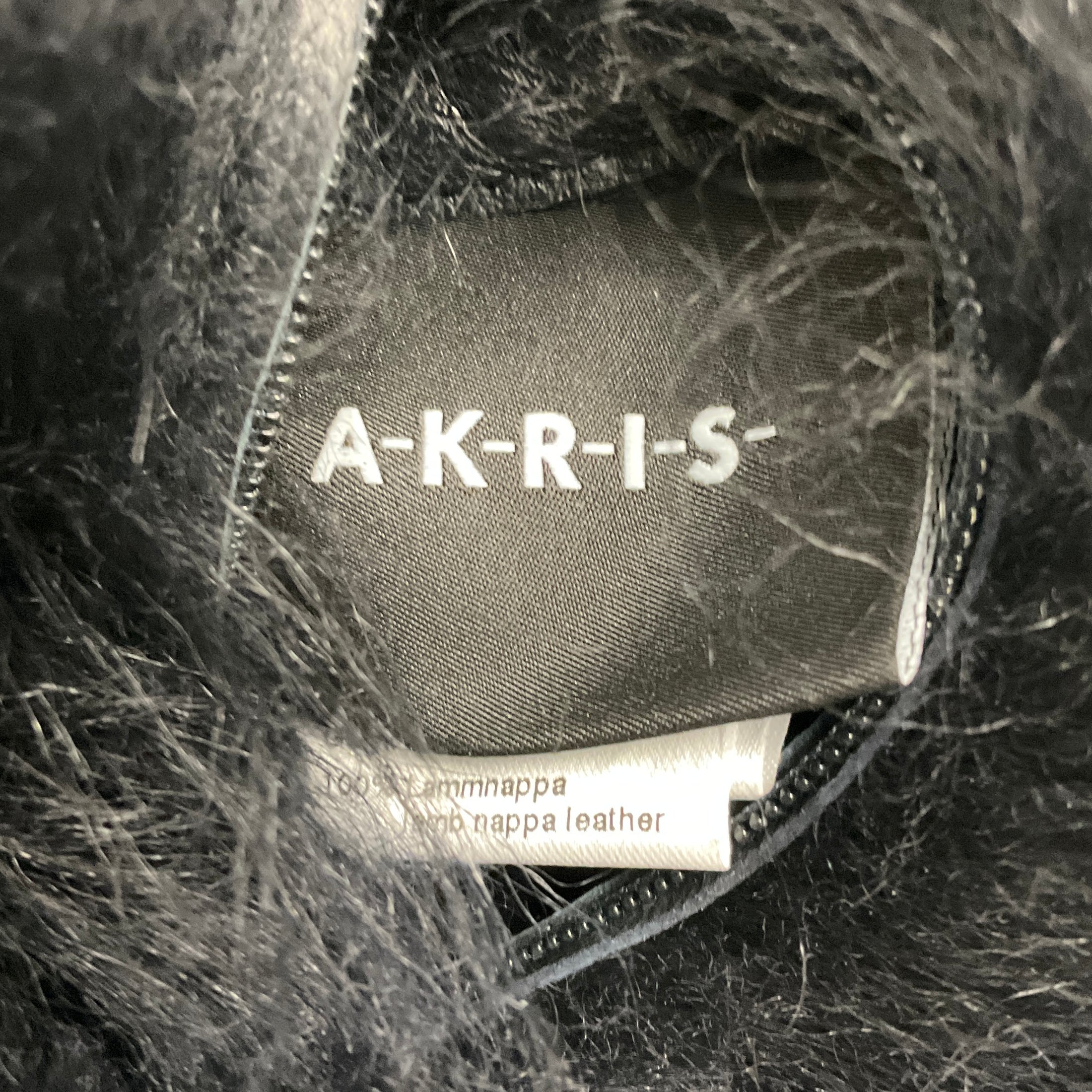 Akris Navy Reversible Lamb Fur and Lambskin Leather Vest
