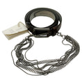 Load image into Gallery viewer, Brunello Cucinelli Brown Leather Belt with Multi Silver Chain Embellishments
