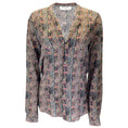 Load image into Gallery viewer, Saint Laurent Black / Pink Multi Printed Long Sleeved Button-down Silk Blouse
