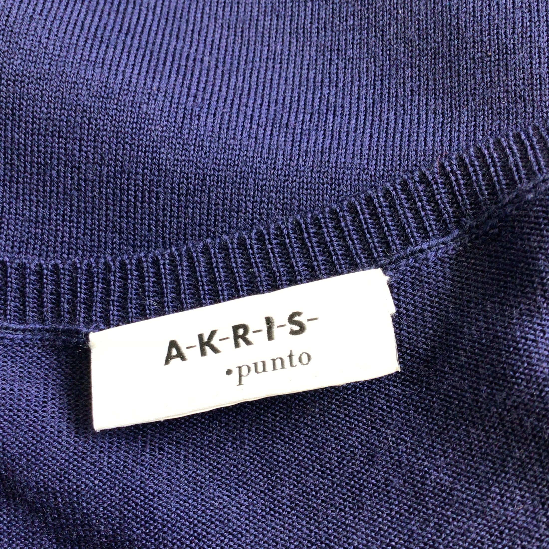Akris Punto Navy Blue / Light Blue Wool Knit Cardigan Sweater and Tank Top Two-Piece Set
