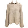 Load image into Gallery viewer, Allude Beige Zip Front Wool and Cashmere Knit Sweater
