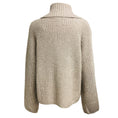 Load image into Gallery viewer, Allude Beige Zip Front Wool and Cashmere Knit Sweater
