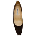 Load image into Gallery viewer, Manolo Blahnik Dark Brown Suede Okkatopla Pumps
