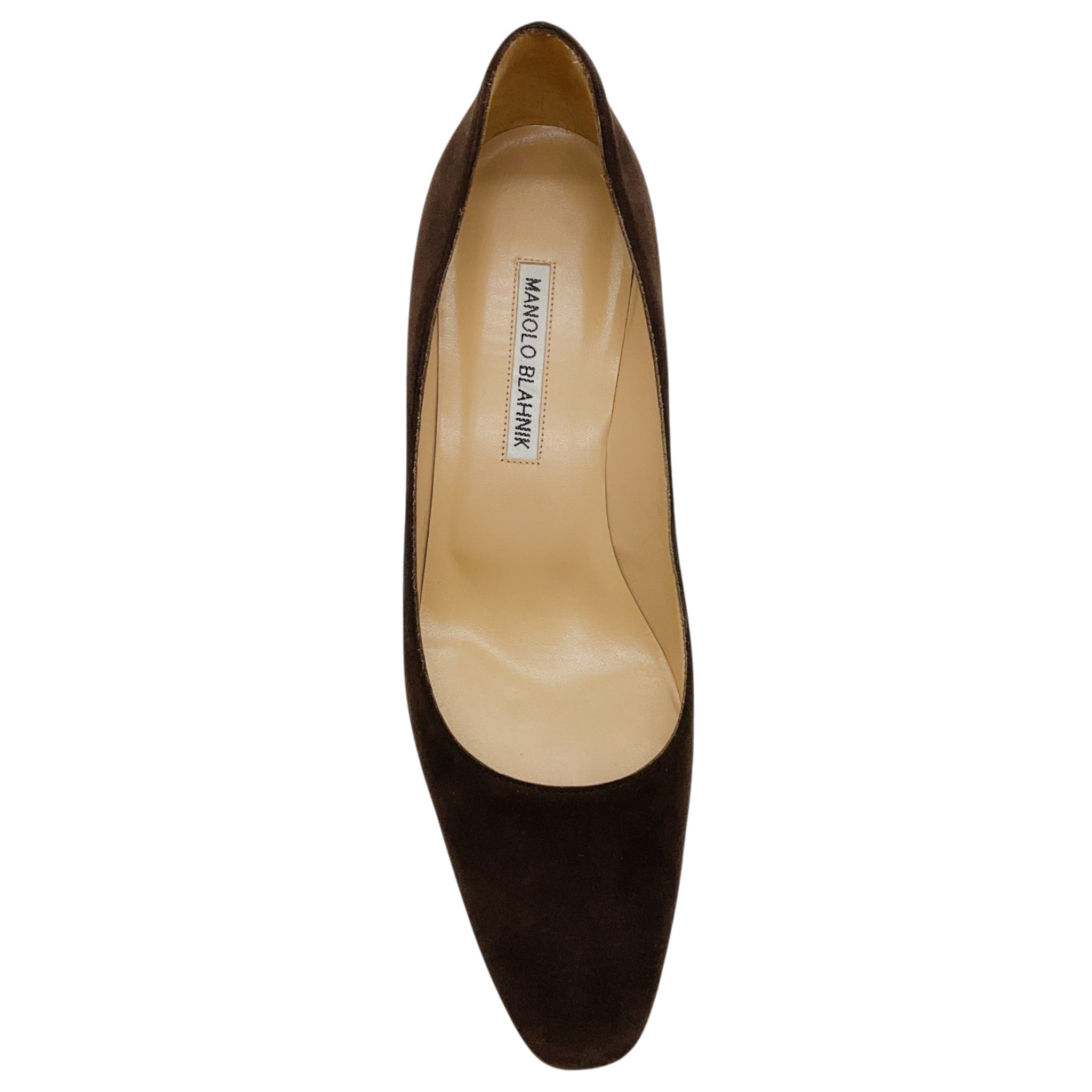 Manolo Blahnik Dark Brown Suede Okkatopla Pumps