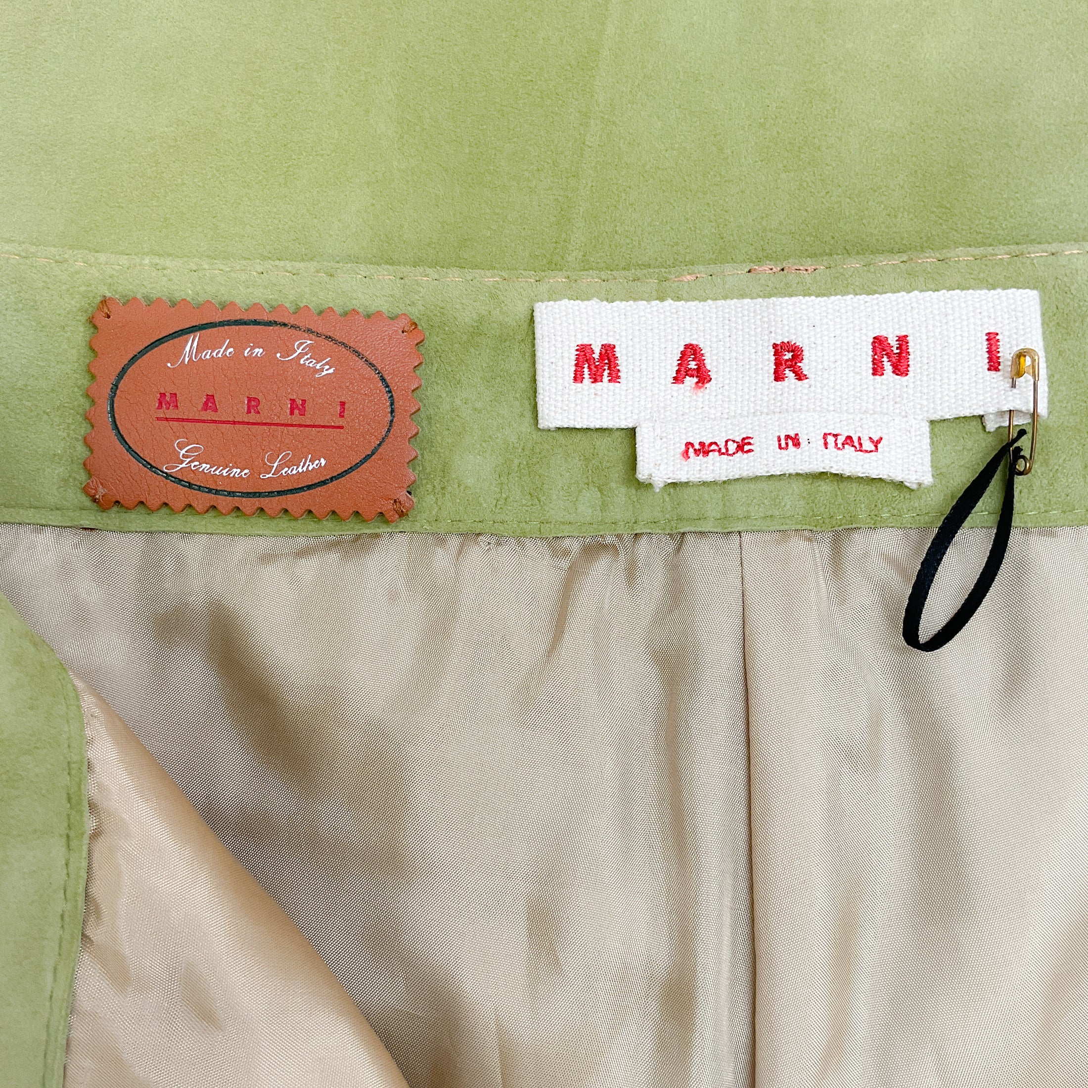 Marni Lime Green Suede Pants