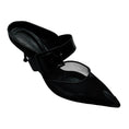 Load image into Gallery viewer, Alexander McQueen Black 'Punk' Mesh and Leather Pointed Toe Mules with Buckle Detail
