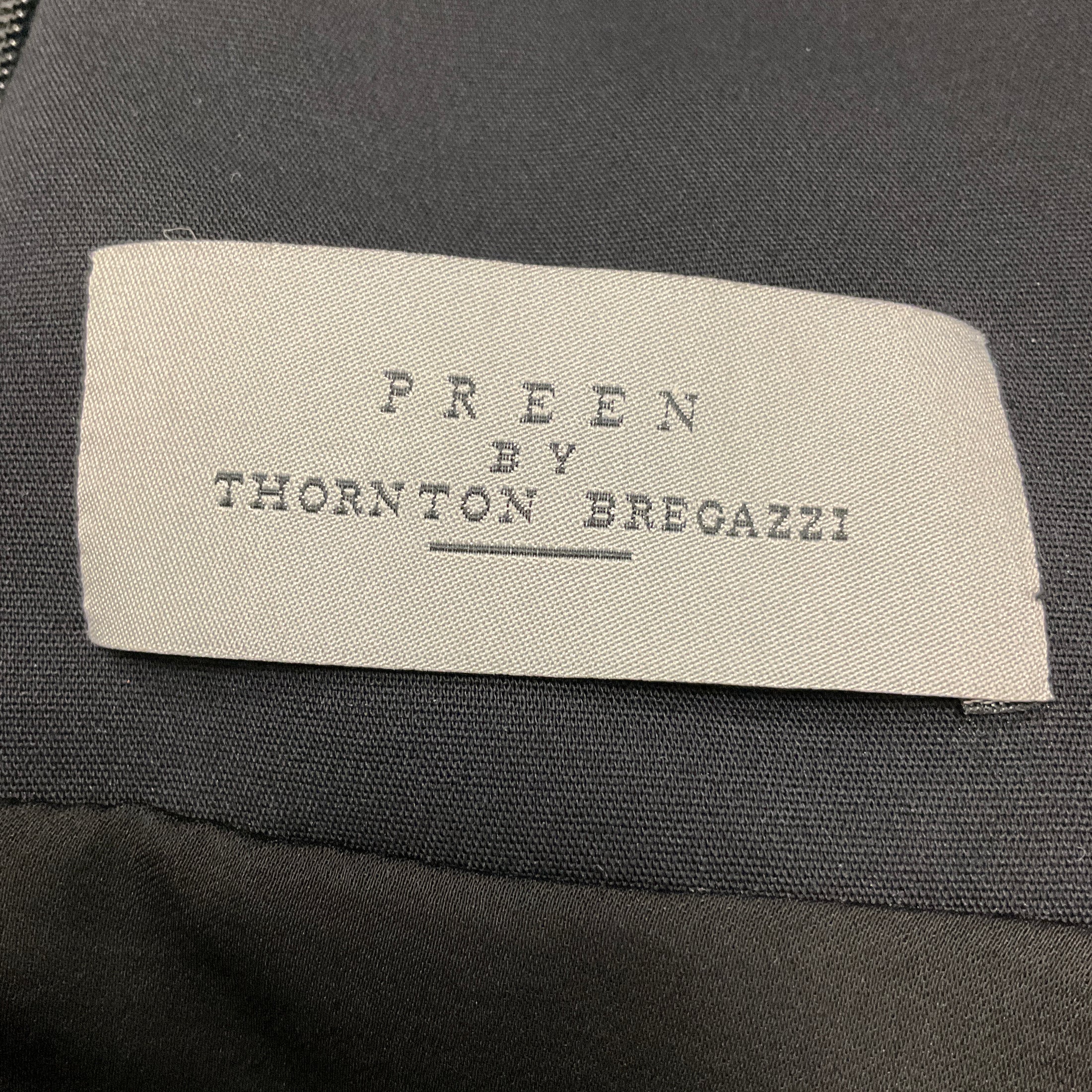 Preen by Thornton Bregazzi Black / White Multi Mixed Media Lace and Embroidery Short Sleeved Midi Cocktail Dress