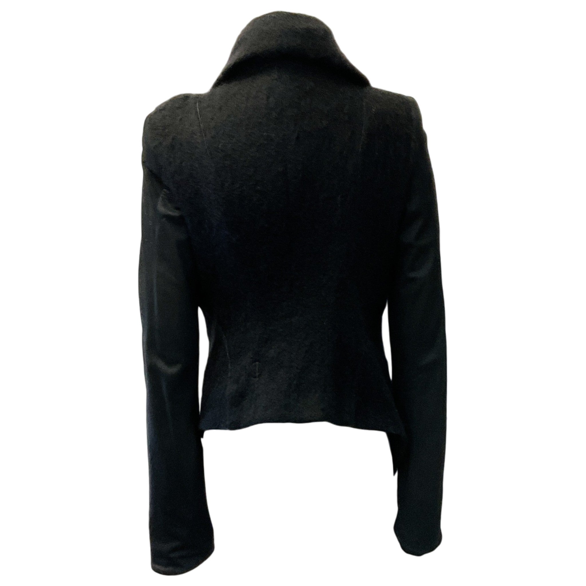 Isabel Benenato Black Mohair / Leather Moto Jacket