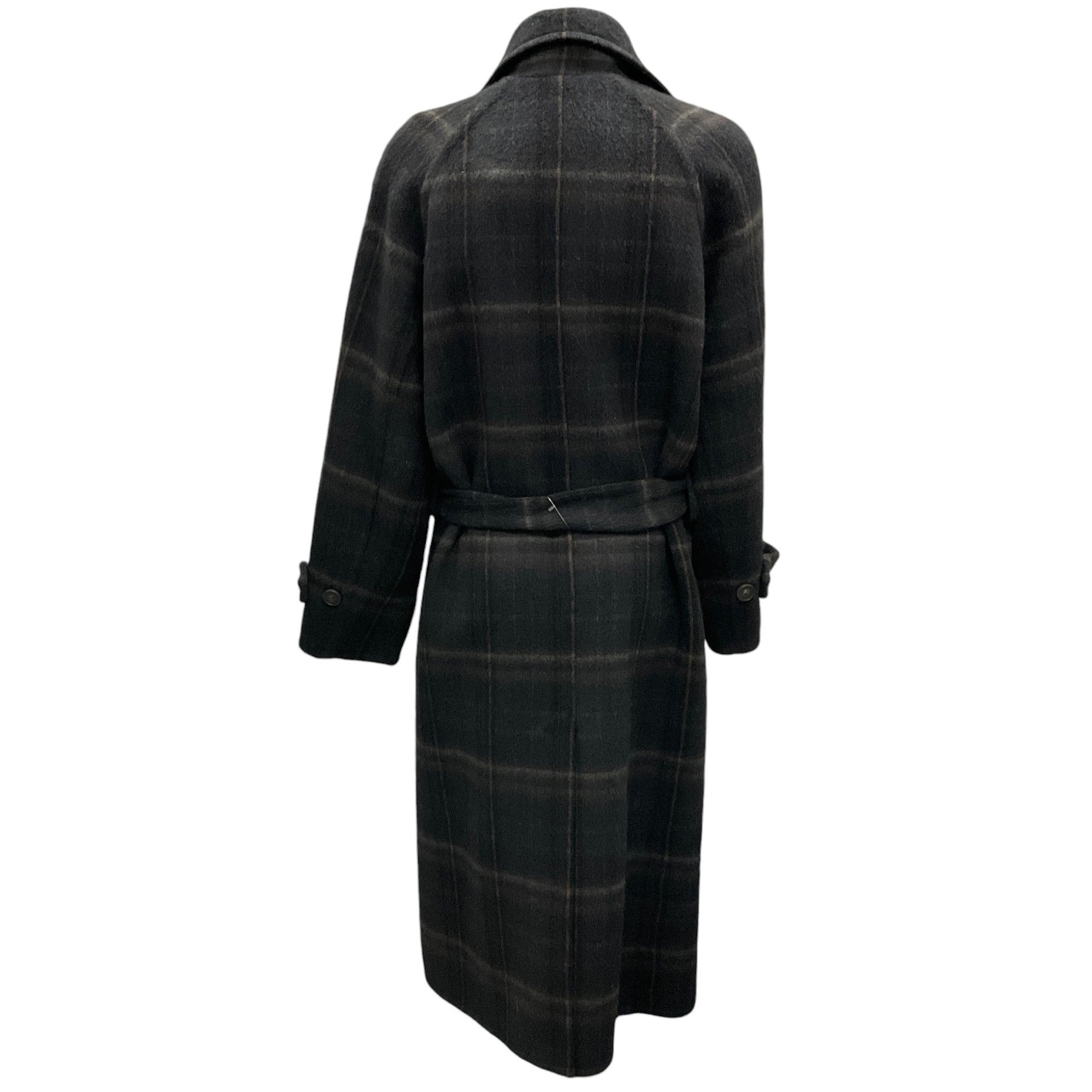 Vince Coastal / Sage Modern Plaid Wool Trench Coat