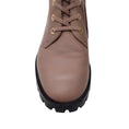 Load image into Gallery viewer, Stuart Weitzman Taupe Lace-Up Leather Boots
