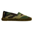 Load image into Gallery viewer, Saint Laurent Green Camouflage Print Logo Embroidered Canvas Espadrille Flats
