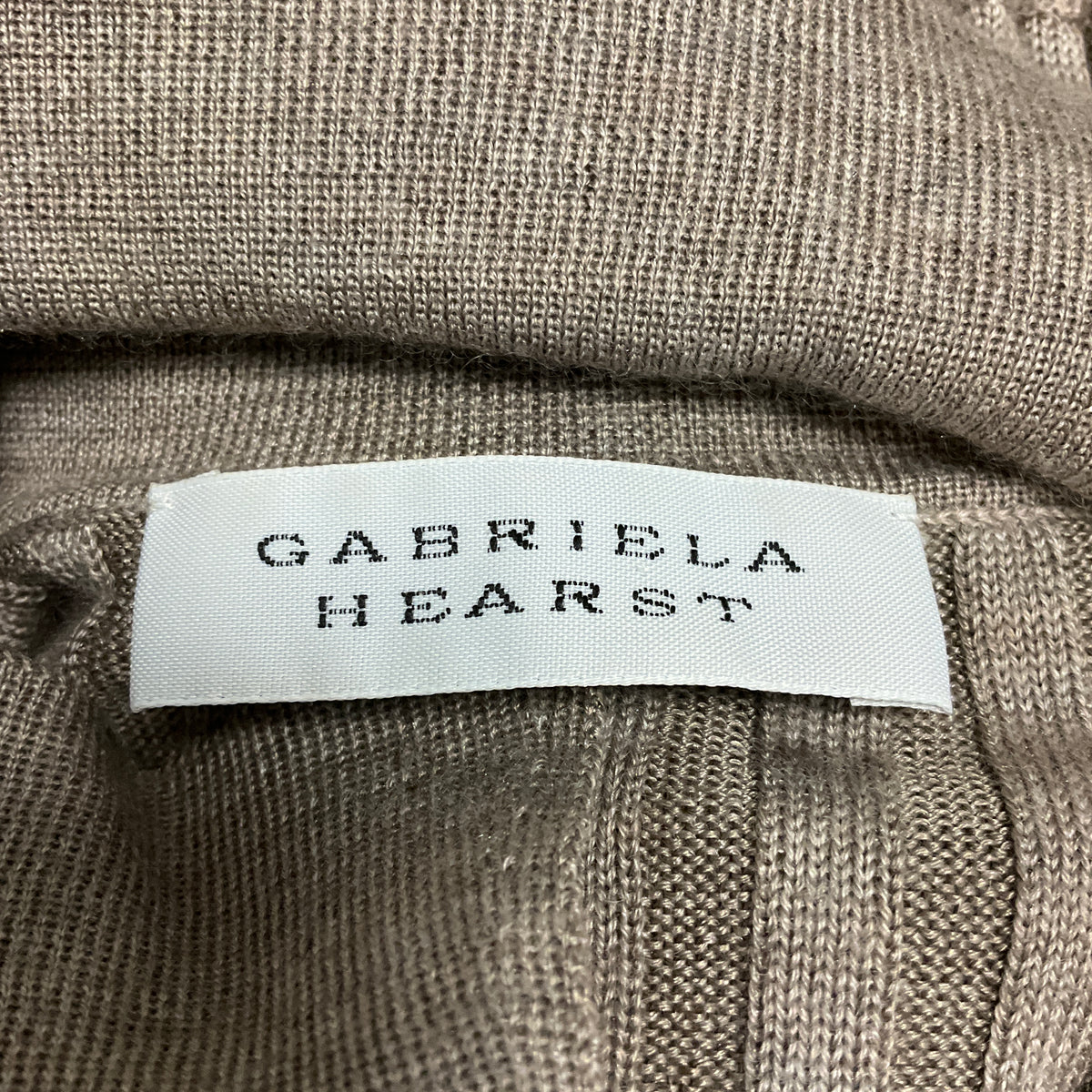 Gabriela Hearst Beige Ribbed Silk and Cashmere Knit Midi Dress