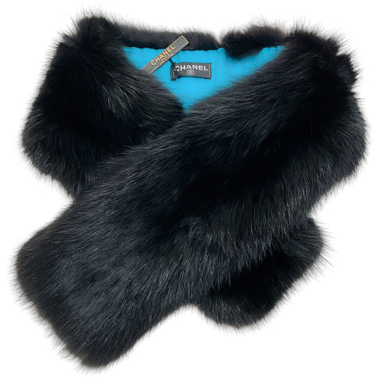 Chanel Black Mink Collar Scarf
