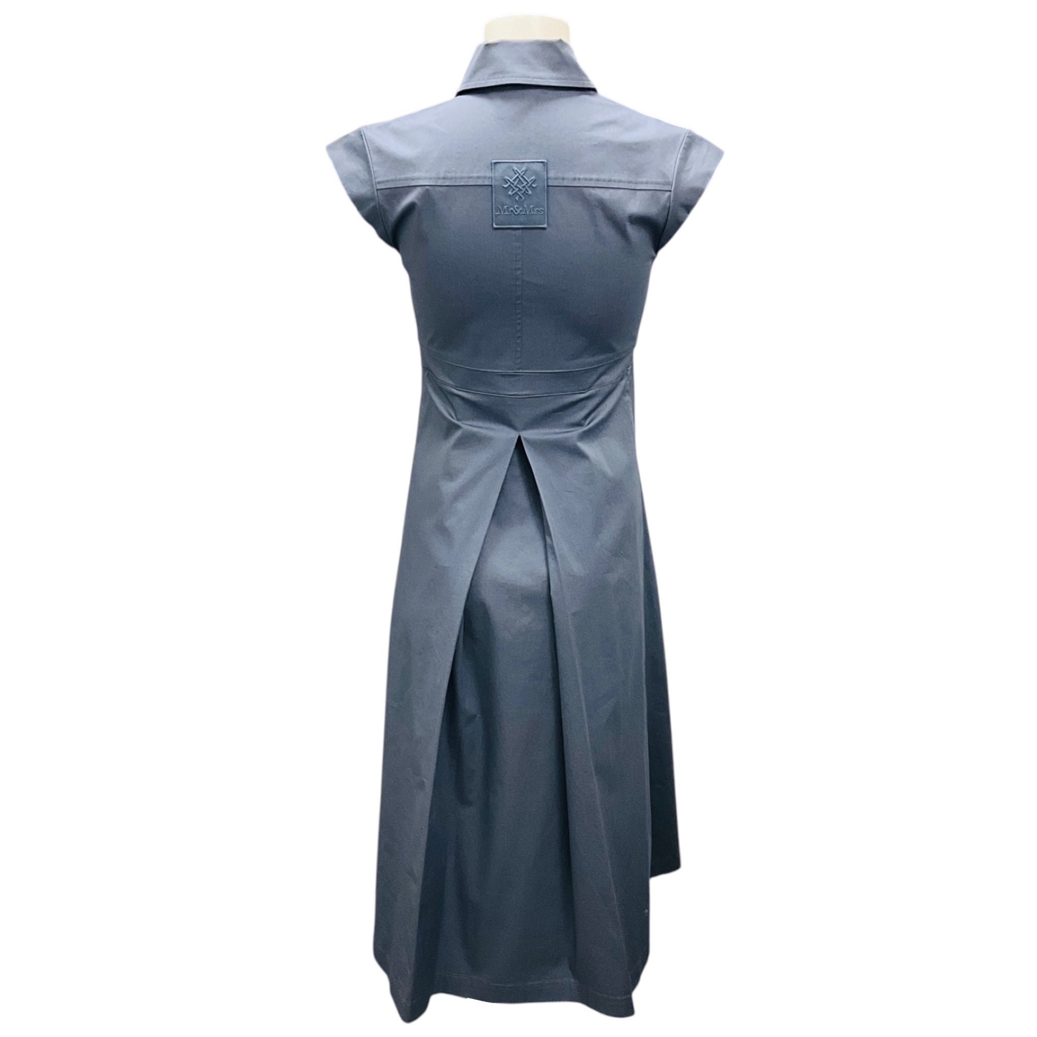 Mr & Mrs Italy Slate Blue Cotton Stretch Midi Dress