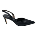 Load image into Gallery viewer, Manolo Blahnik Dark Brown Homerasli Pointed Toe Calf Leather Slingback Pumps with Contrast White Stitching
